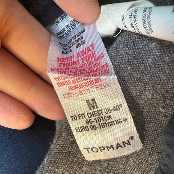 Topman Khaki Navy Hooded Jacket Parka Coat Mens Size Extra Medium - Picture 8 of 8